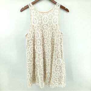Free People Sleeveless White Lace Mini Dress